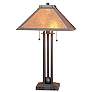 2_Cal Lighting 24 1/2" Mission Bronze Base with Mica Shade Table Lamp