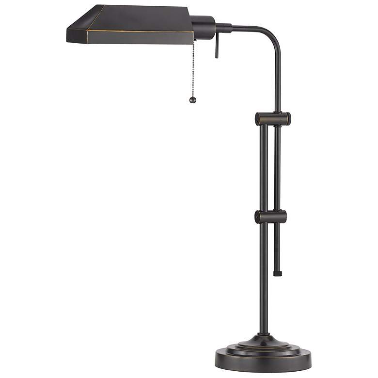 Image 1 Cal Lighting 26" Dark Bronze Metal Adjustable Pharmacy Table Lamp