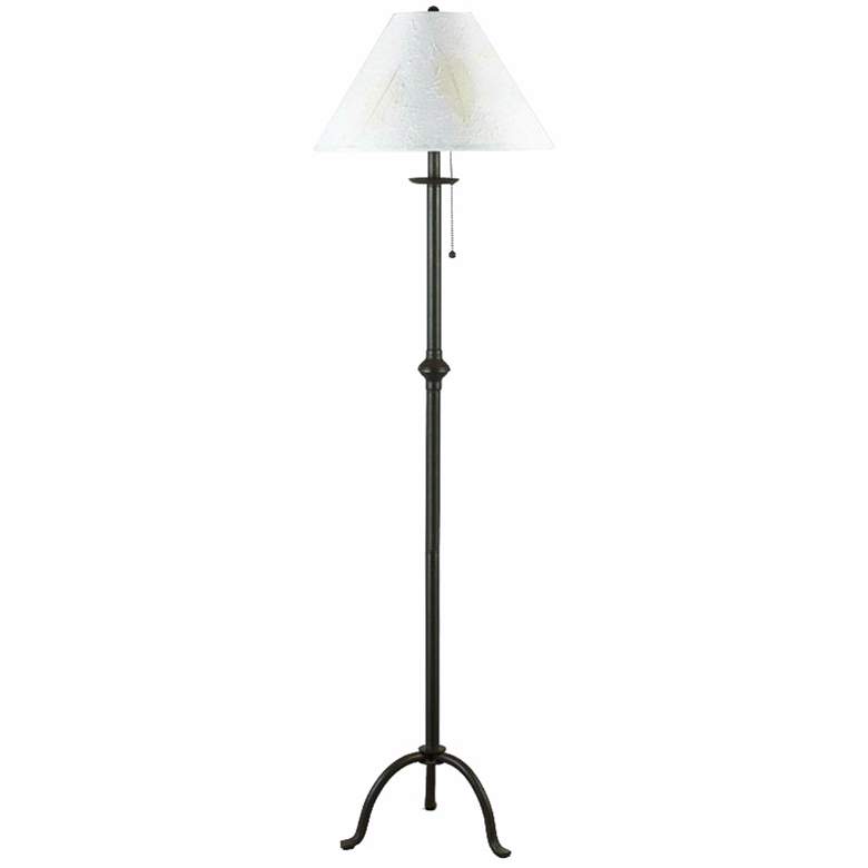 Image 2 Cal Lighting 57 inch High Matte Black Iron Footed Floor Lamp