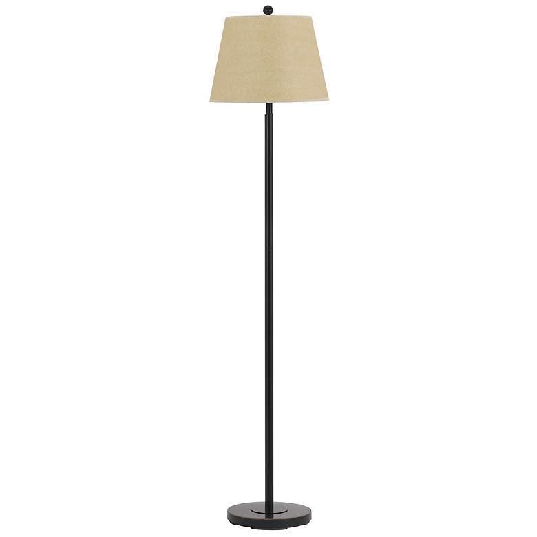 Image 2 Cal Lighting 60" High Hard Back Shade Dark Bronze Floor Lamp