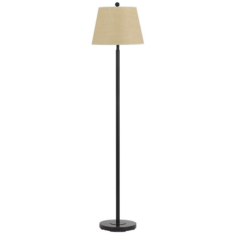 Image 2 Cal Lighting 60" High Hard Back Shade Dark Bronze Floor Lamp