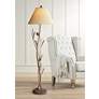 1_Cal Lighting 60" High Rustic Iron Pine Cone Floor Lamp