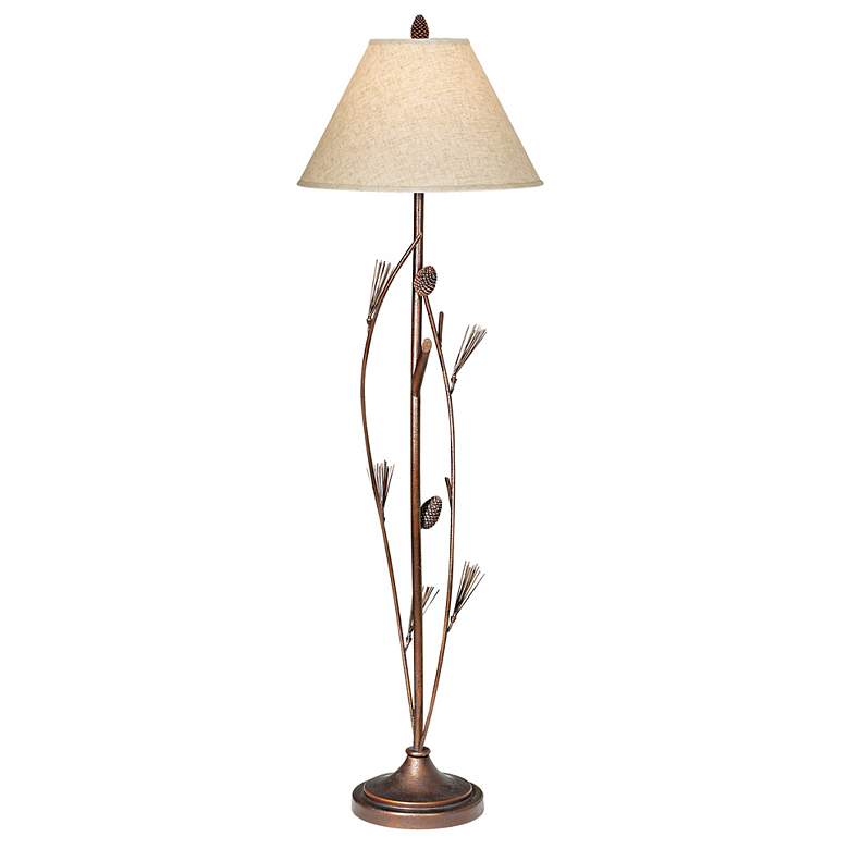 Image 3 Cal Lighting 60 inch High Rustic Iron Pine Cone Floor Lamp more views