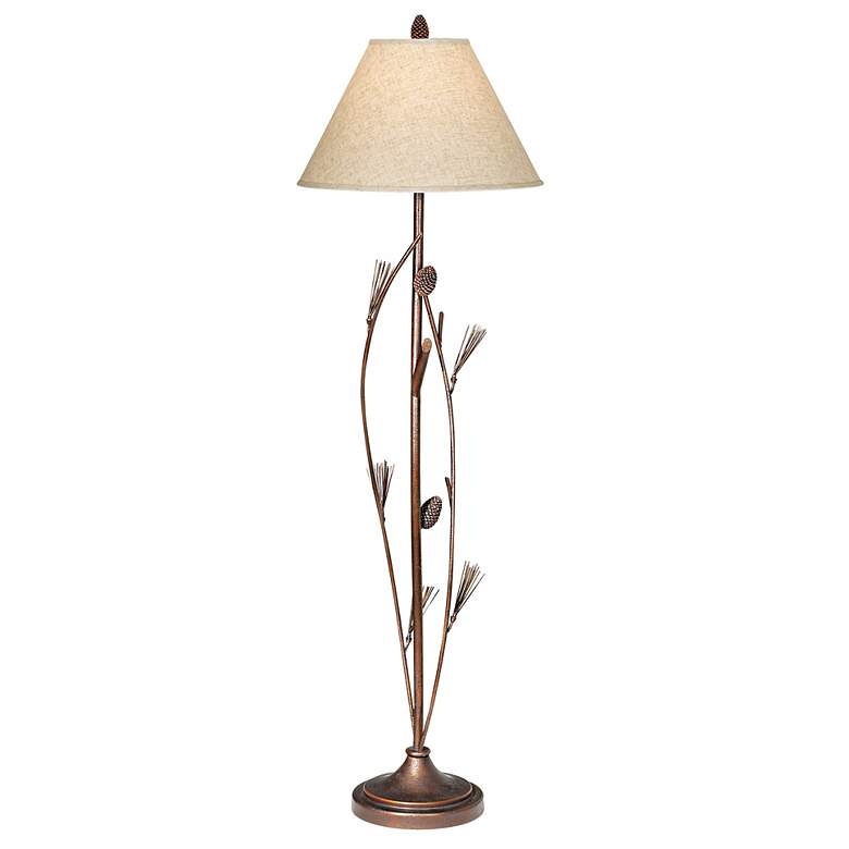 Image 3 Cal Lighting 60" High Rustic Iron Pine Cone Floor Lamp more views