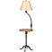 Cal Lighting 61 1/2" Rustic Wrought Iron Wood Table Floor Lamp