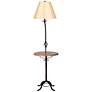 Cal Lighting 61 1/2" Rustic Wrought Iron Wood Table Floor Lamp in scene