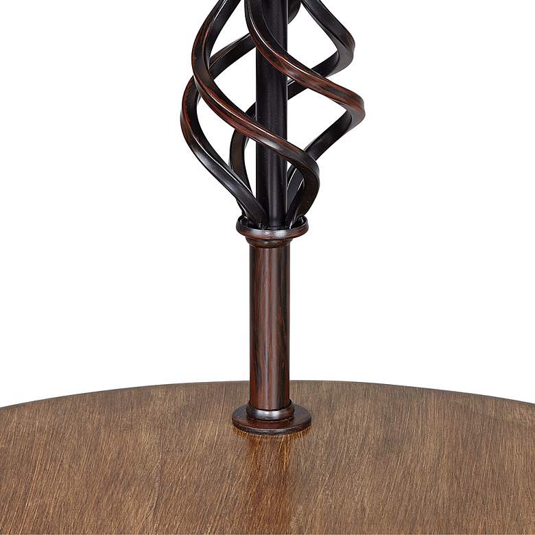 Image 5 Cal Lighting 61 1/2 inch Rustic Wrought Iron Wood Table Floor Lamp more views