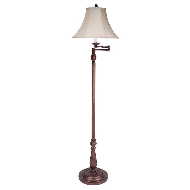 Image 1 Cal Lighting 62 inch Rust Finish Swing Arm Floor Lamp