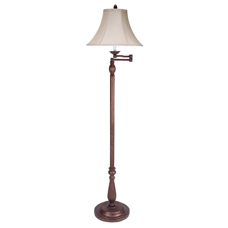 Image 1 Cal Lighting 62" Rust Finish Swing Arm Floor Lamp