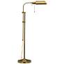 Cal Lighting Adjustable Height Antique Brass Metal Pharmacy Floor Lamp