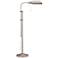 Cal Lighting Adjustable Height Brushed Steel Metal Pole Pharmacy Floor Lamp