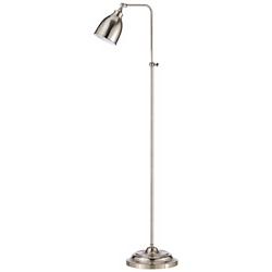 Cal Lighting Adjustable Height Brushed Steel Pharmacy Floor Lamp