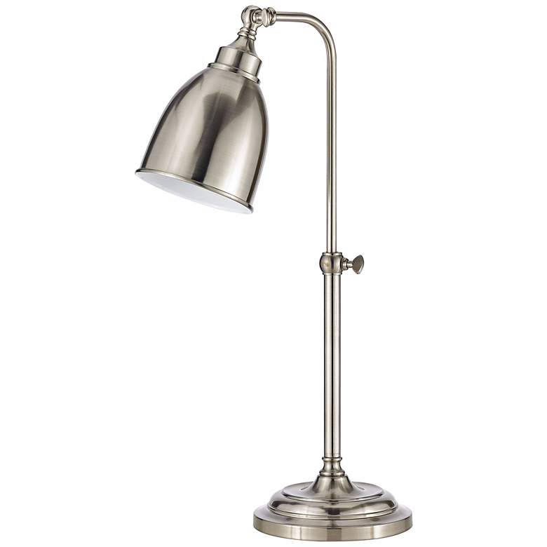 Image 3 Cal Lighting Adjustable Height Brushed Steel Pole Pharmacy Task Lamp