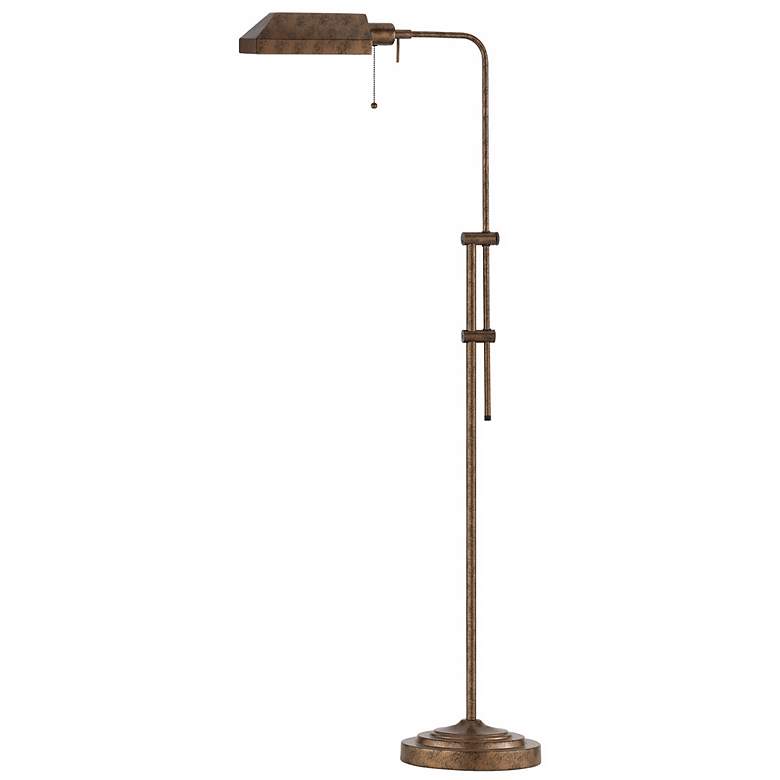 Image 2 Cal Lighting Adjustable Pole Rust Metal Pharmacy Floor Lamp