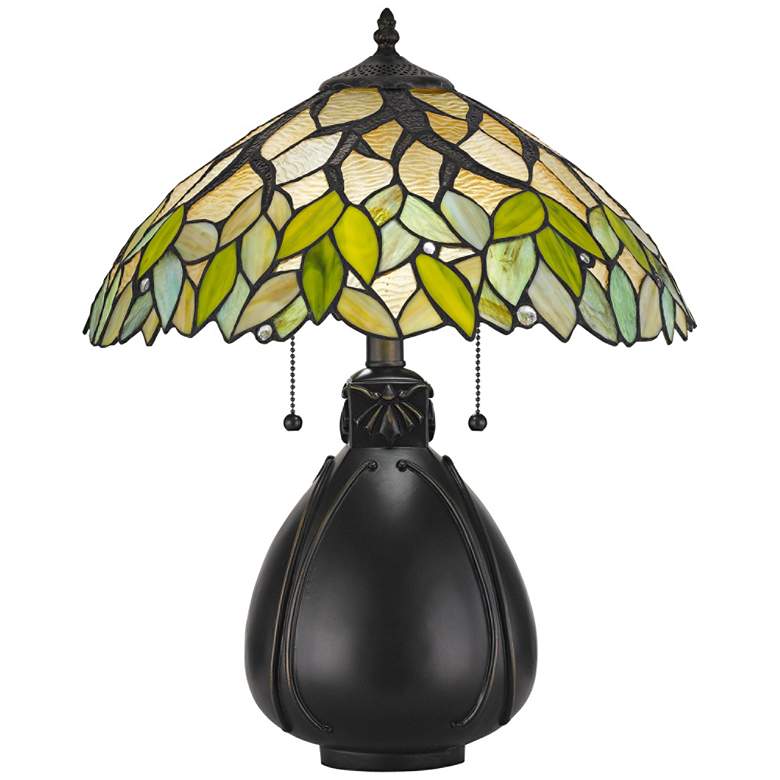 Image 2 Cal Lighting Alderson 19 3/4" Tiffany-Style Art Glass Table Lamp