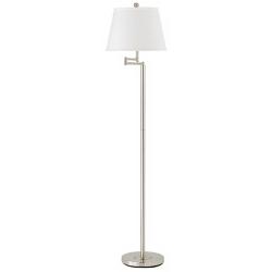 Cal Lighting Andros 60&quot; Brushed Steel Swing Arm Floor Lamp