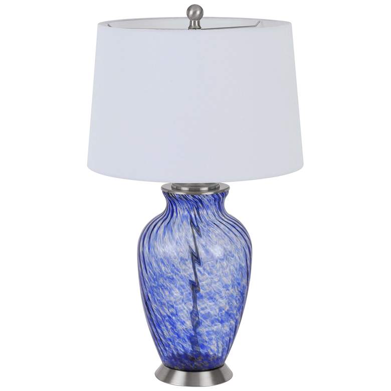 Image 2 Cal Lighting Ashland 28 inch High Sky Blue Art Glass Jar Table Lamp