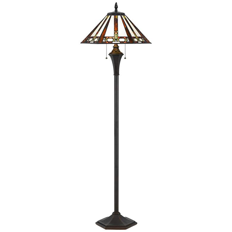 Image 2 Cal Lighting Autumn 61" High Tiffany-Style Stained Glass Floor Lamp