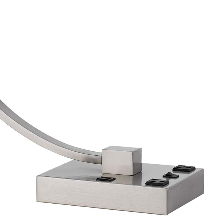 Image 4 Cal Lighting Belfort 26" Brushed Steel Outlets and USB Desk Lamp more views