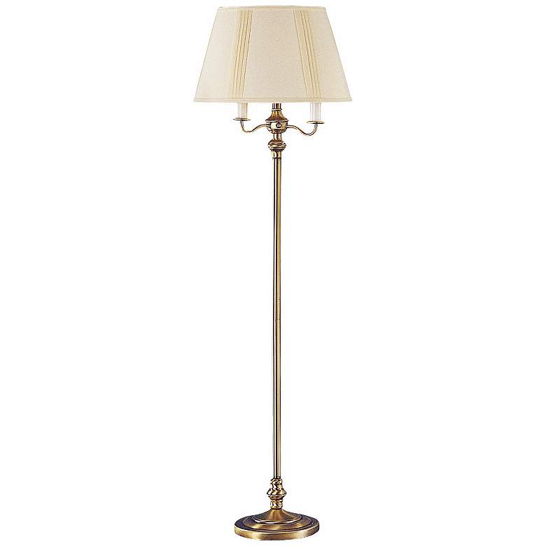 Image 2 Cal Lighting Bellhaven 59" Antique Brass 4-Light Floor Lamp