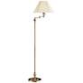 Cal Lighting Bellhaven 59" High Antique Brass Swing Arm Floor Lamp
