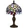 Cal Lighting Butterfly and Flower 14" High Tiffany-Style Accent Lamp