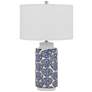 2_Cal Lighting Cambiago 26 1/2" Ivory Blue Seashell Ceramic Table Lamp