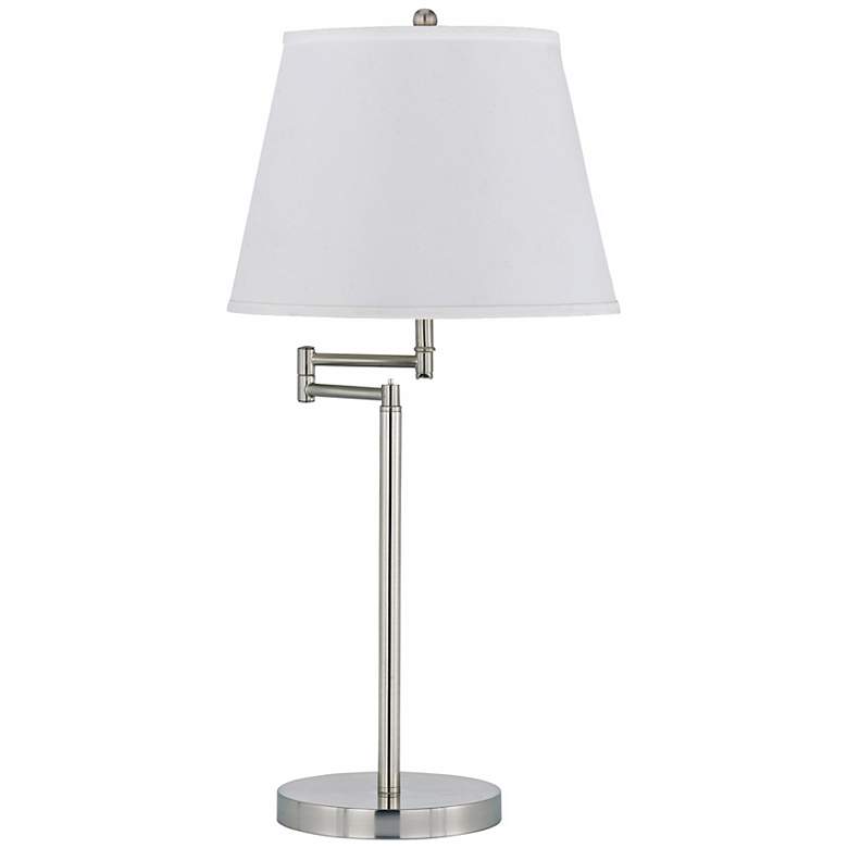 Image 2 Cal Lighting Candros 28 inch Brushed Steel Adjustable Swing Arm Lamp