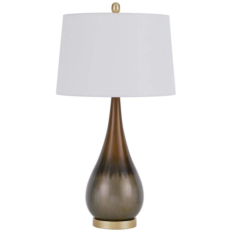 Image 2 Cal Lighting Carmi 30 inch Satin Ombre Taupe Metal Bowling Pin Table Lamp