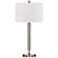Cal Lighting Carver 30" High Brushed Steel Power Outlet USB Table Lamp