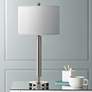 1_Cal Lighting Carver 30" High Brushed Steel Power Outlet USB Table Lamp