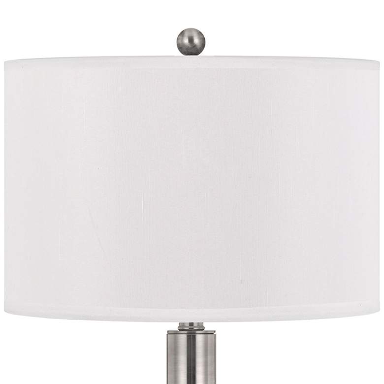 Image 3 Cal Lighting Carver 30" High Brushed Steel Power Outlet USB Table Lamp more views