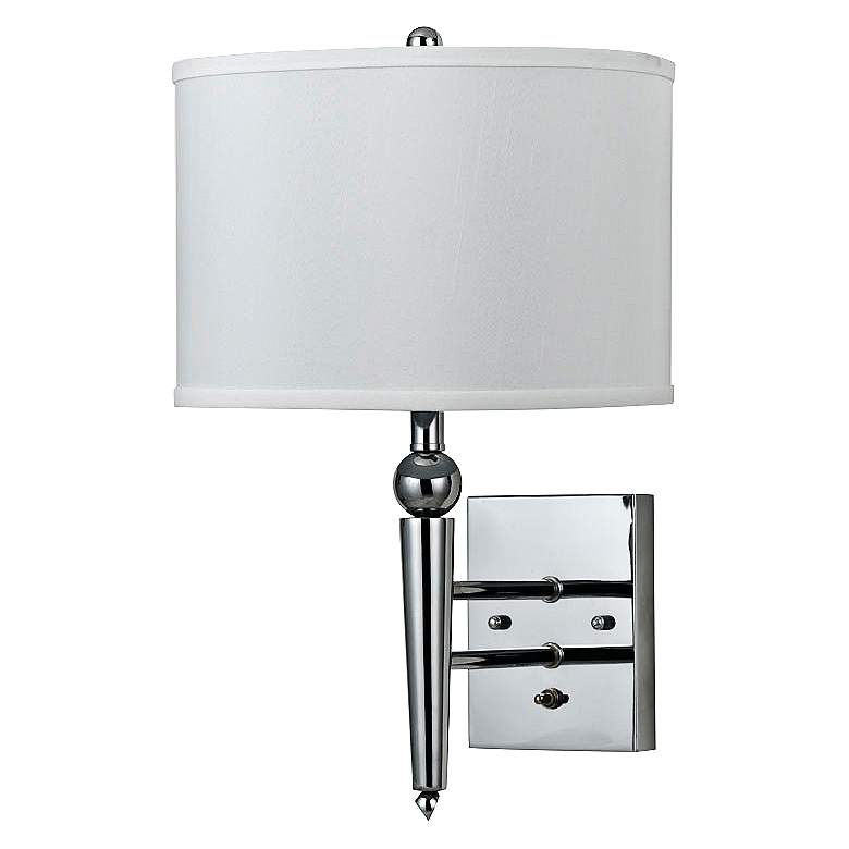 Image 1 Cal Lighting Chrome Squared Plug-In Wall Lamp