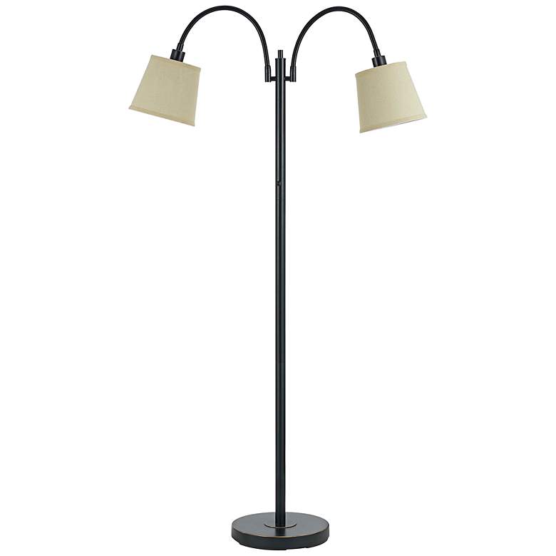 Image 2 Cal Lighting Clark 65" Bronze Double Gooseneck Arm Floor Lamp