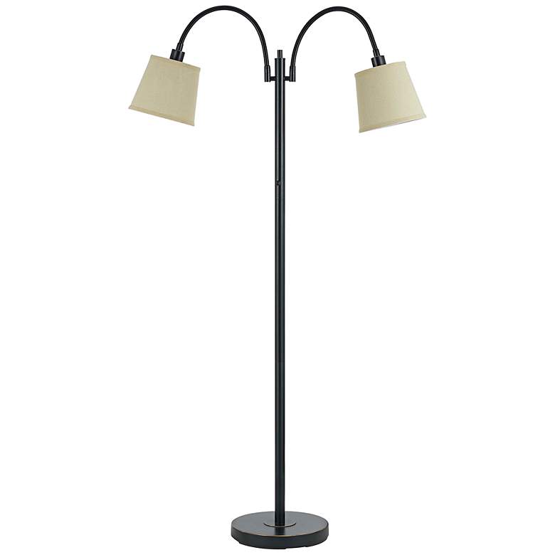 Image 2 Cal Lighting Clark 65 inch Bronze Double Gooseneck Arm Floor Lamp