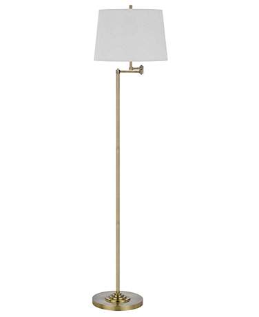 Cal Lighting Colton 63" High Antique Brass Swing Arm Floor Lamp