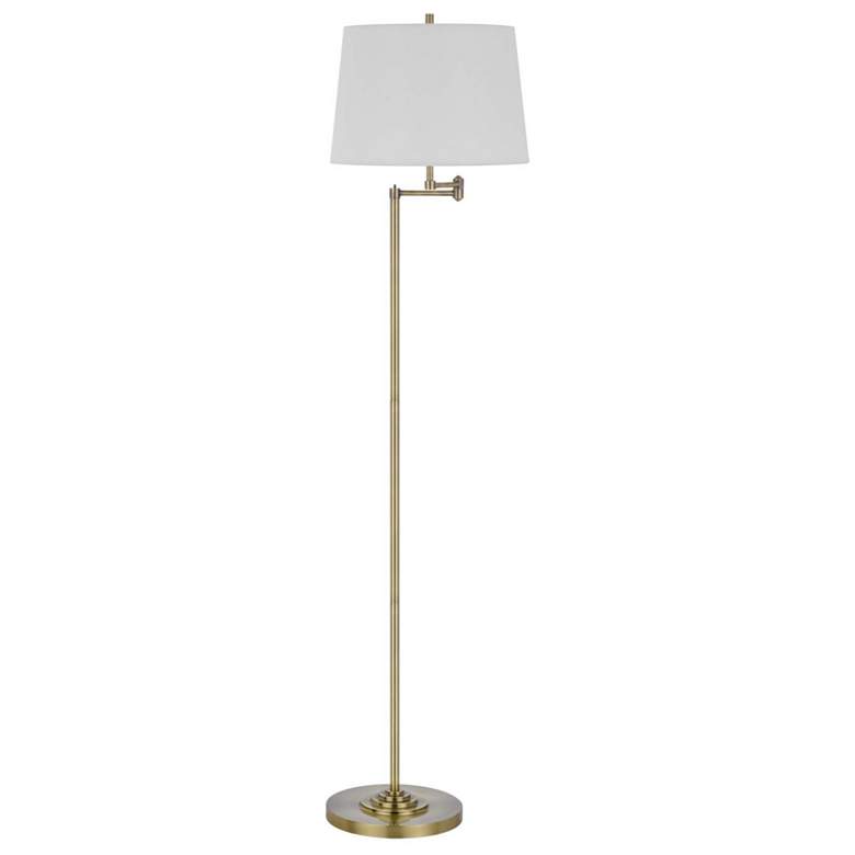 Image 1 Cal Lighting Colton 63" High Antique Brass Swing Arm Floor Lamp