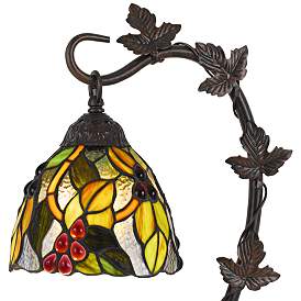 Image3 of Cal Lighting Cotulla 24" Vine and Leaf Tiffany-Style Glass Desk Lamp more views