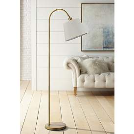 Image1 of Cal Lighting Covington 60" Antique Brass Metal Down Bridge Floor Lamp