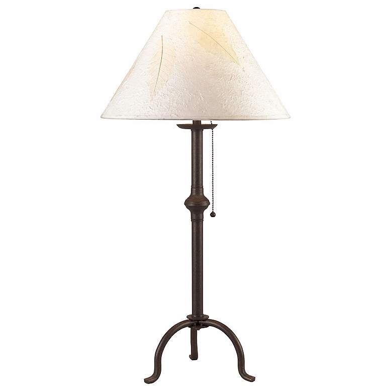 Image 2 Cal Lighting Craftsman 31 3/4 inch High Pennyfoot Wrought Iron Table Lamp