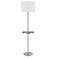 Cal Lighting Crofton 62" Brushed Steel Tray Table USB Floor Lamp