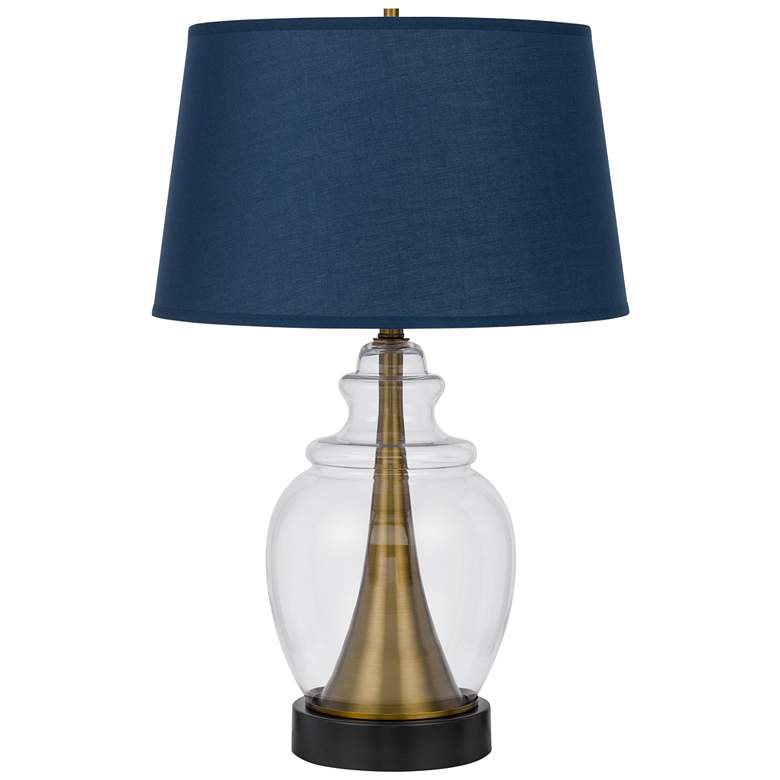 Image 2 Cal Lighting Cupola 30" Antique Brass and Clear Glass Jar Table Lamp