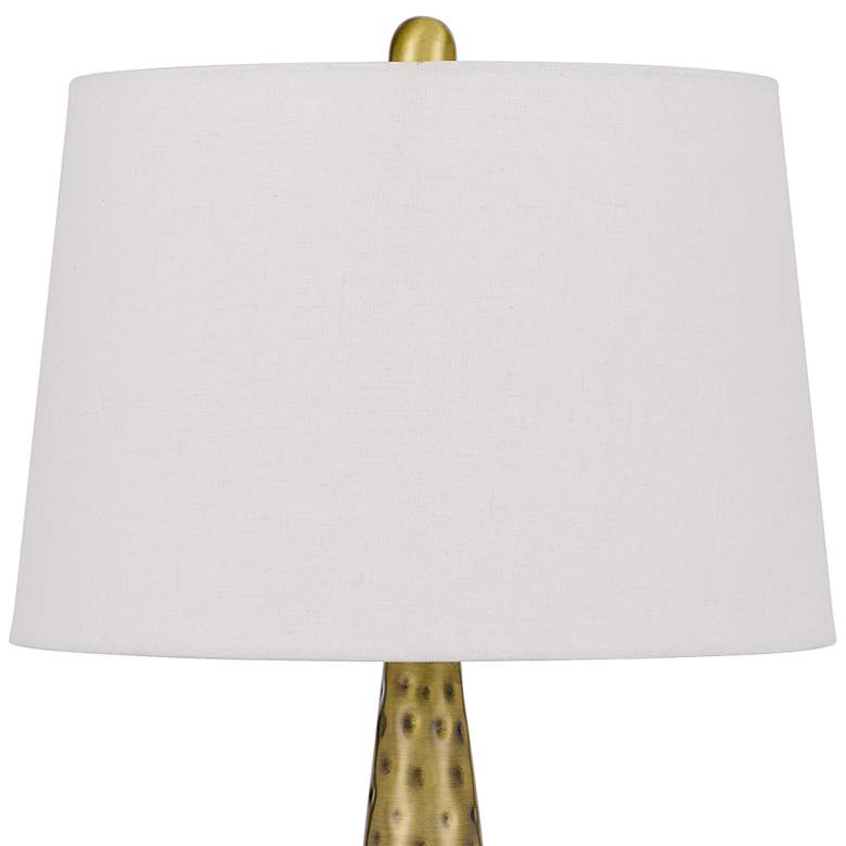 Image 4 Cal Lighting Cusago 27" Antique Brass Hammered Conical Table Lamp more views