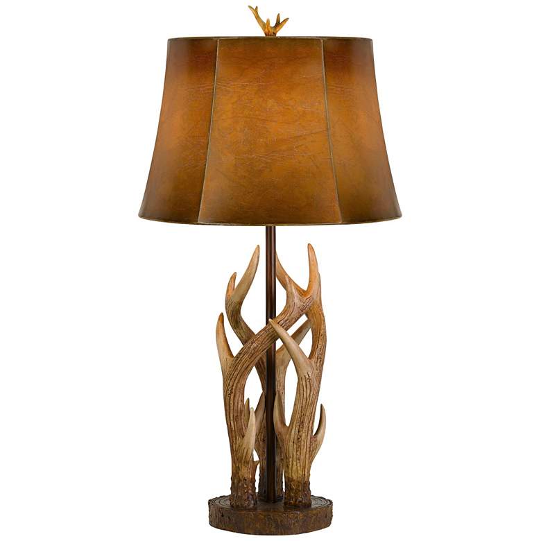 Image 2 Cal Lighting Darby 32 1/2" Faux Deer Antler Rustic Western Table Lamp
