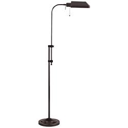 Cal Lighting Dark Bronze Adjustable Pole Pharmacy Metal Floor Lamp