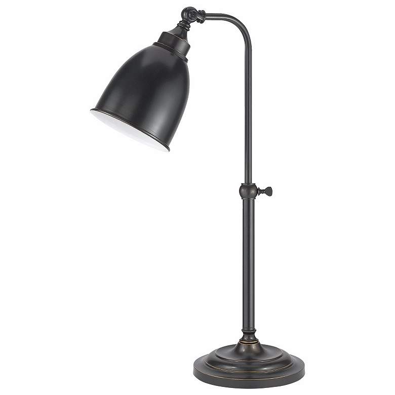 Image 2 Cal Lighting Dark Bronze Metal Adjustable Pole Pharmacy Table Lamp