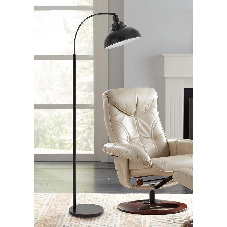 Image 1 Cal Lighting Dijon 61" Dark Bronze Adjustable Arc Floor Lamp
