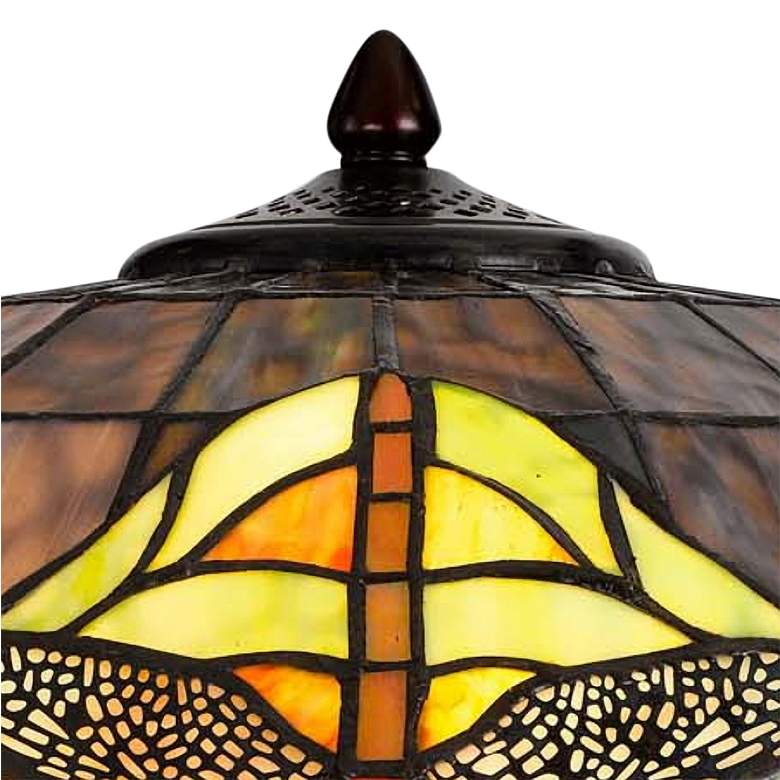 Image 3 Cal Lighting Dragon Fly 18 1/4 inch Bronze Tiffany-Style Glass Accent Lamp more views