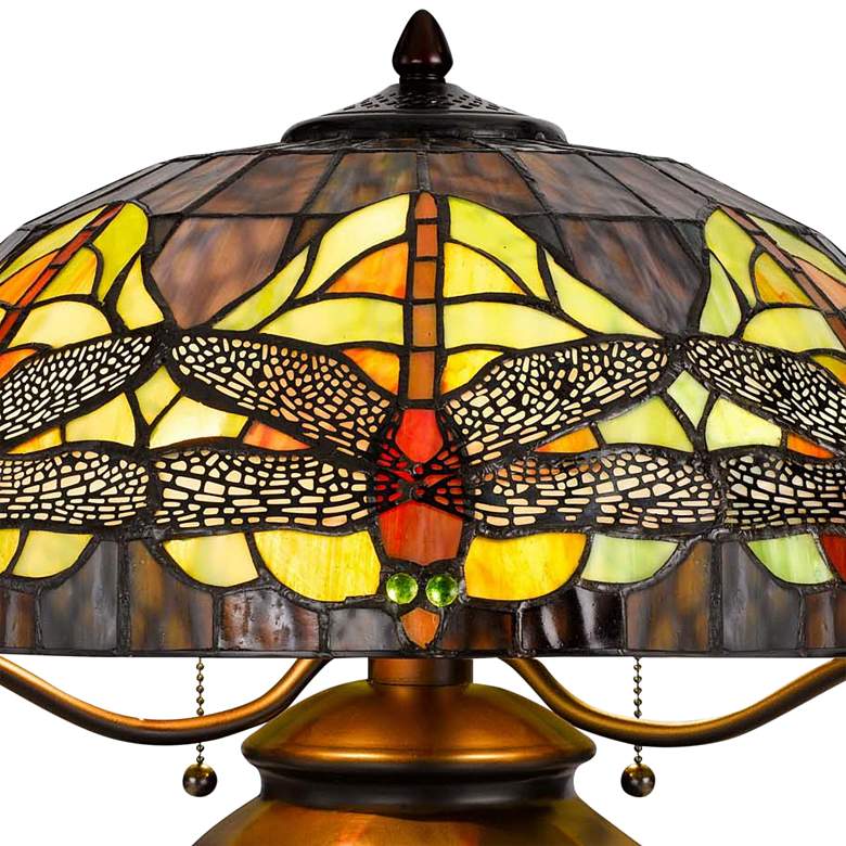 Image 4 Cal Lighting Dragon Fly 18 1/4" Bronze Tiffany-Style Glass Accent Lamp more views