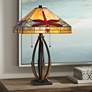 1_Cal Lighting Dragon Fly 23 3/4" Dark Bronze Art Glass Table Lamp